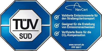 TÜV-Zertifizierung der Emissionsberechnung mit &quot;map&amp;guide professional 2010&quot;.