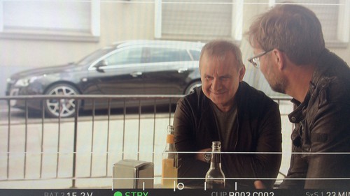 TV-Spot zu Opel Onstar mit BVB-Trainer Jürgen Klopp und Schauspieler Joachim Kró (l.).
