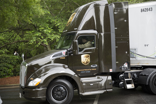 UPS mit alternativen Antrieben: Truck mit Erdgas.