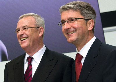Veränderungen im VW-Konzernvorstand: Audi-Chef Ruper Stadler (rechts), VW-Chef Martin Winterkorn.