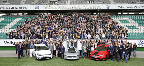 Volkswagen-Auszubildende in Wolfsburg im Jahr 2014.