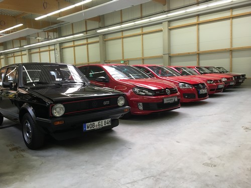 Volkswagen Classic Depot: Sechs Generationen VW Golf GTI.