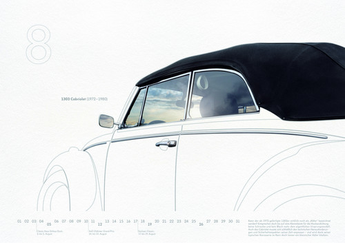 Volkswagen-Classic-Kalender 2012: Käfer 1303 Cabriolet.