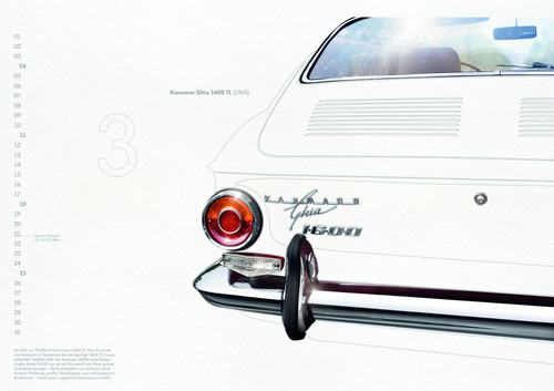 Volkswagen-Classic-Kalender 2012: Karmann Ghia 1600 TL.