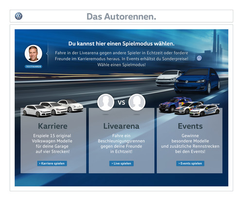 Volkswagen erweitert Facebook-Rennspiel.
