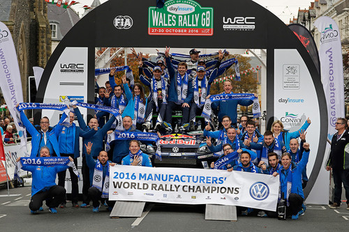 Volkswagen feiert in Großbritannien den zwölften Rallye-WM-Titel in vier Jahren.