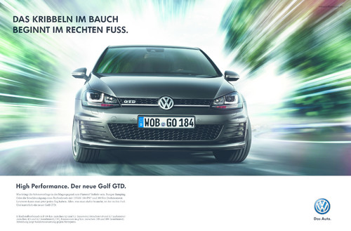 Volkswagen Golf GTD Werbekampagne "High Performance".