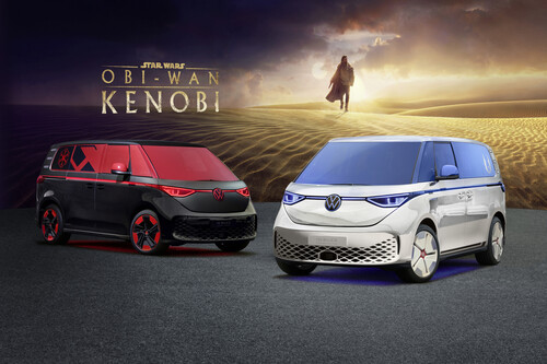 Volkswagen hat zur Premiere der Star-Wars-Serie „Obi-Wan Kenobi“ zwei ID-Buzz-Showcars entworfen.