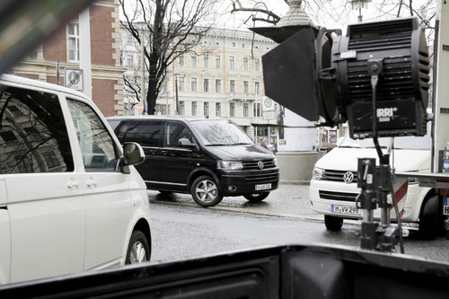 Volkswagen Nutzfahrzeuge am Set von „The Grand Budapest Hotel“.