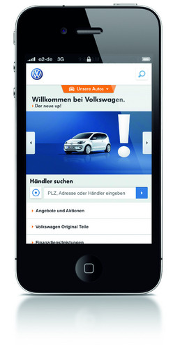 Volkswagen präsentiert mobile Website.