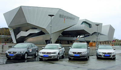 Volkswagen stellt die Fahrzeugflotte für den Deutschen Pavillon auf der Expo 2010 in Shanghai.