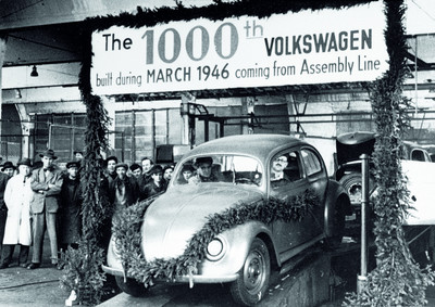 Volkswagen unter britischer Verwaltung: Im März 1946 wurde der 1000ste Käfer produziert.