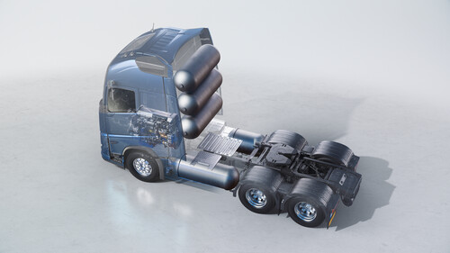 Volvo entwickelt Lastwagen mit Wasserstoff-Verbrennungsmotoren.