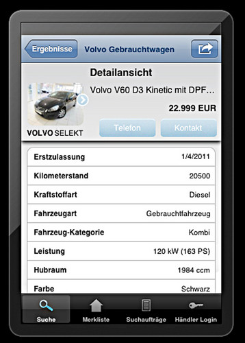Volvo-Gebrauchtwagen-App.