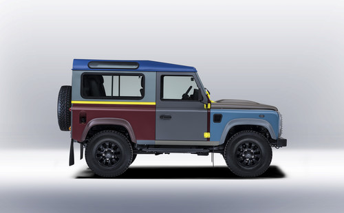 Von Modedesigner Paul Smith gestalteter Land Rover Defender.