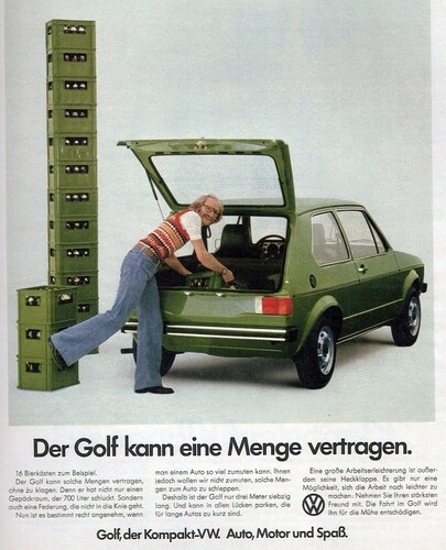 VW Golf in einer Zeitungsannonce von 1974.