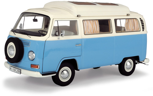 VW T2 Campingbus von Schuco im Maßstab 1:18.