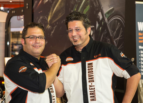 Wechsel bei Harley-Davidson: Frank Klumpp (links) löst Bernhard Gneithing ab.