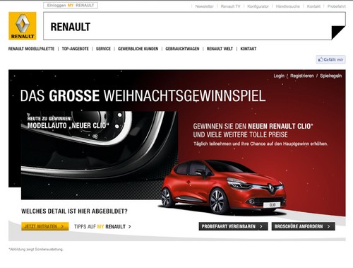 Weihnachtsgewinnspiel von Renault.