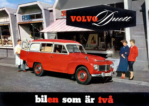 Werbung für den Volvo Duett (1953).