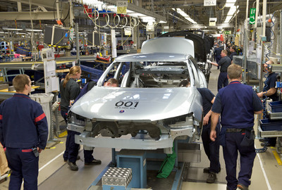 Wiederanlauf der Produktion im Saab-Werk in Trollhättan.