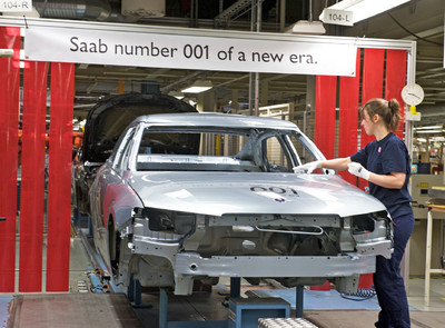 Wiederanlauf der Produktion im Saab-Werk in Trollhättan.