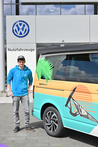 Windsurfer Niclas Nebelung neuer Markenbotschafter von Volkswagen Nutzfahrzeuge. 