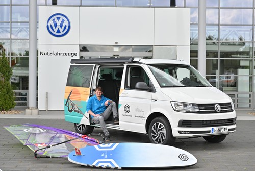 Windsurfer Niclas Nebelung neuer Markenbotschafter von Volkswagen Nutzfahrzeuge. 