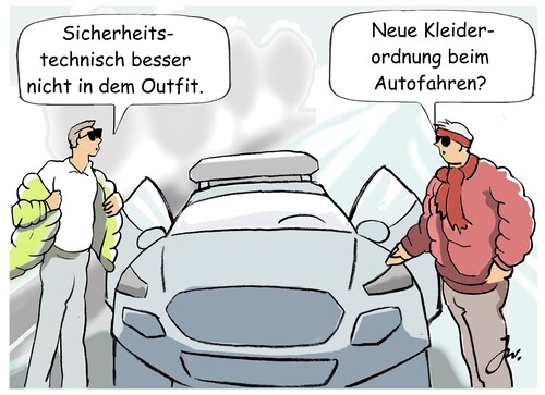 Winterkleidung im Auto.