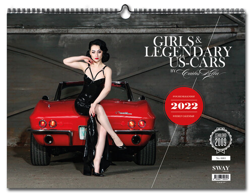 Wochenkalender „Girls & legendary US-Cars 2022“.