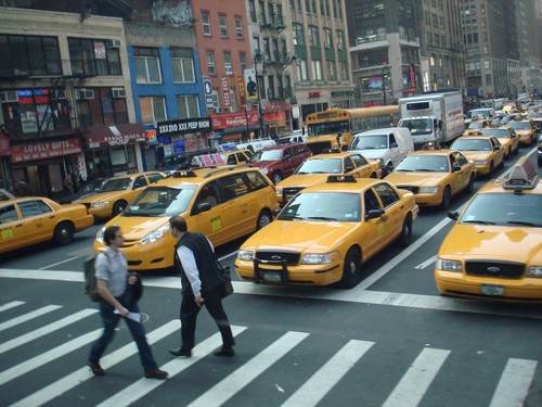 Yellow Cabs in New York.