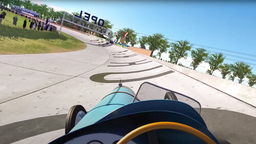 Youtube-Simulation eines Rennens auf dem Opel-Oval vor 100 Jahren.