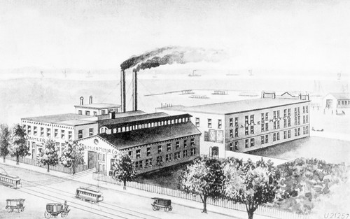 Zeichnung der Daimler-Geschäftsstelle in New York.