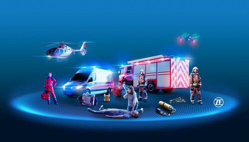 ZF Rescue Connect vernetzt Rettungskräfte während ihres Einsatzes digital miteinander und stellt Statusinformationen der eingesetzten Fahrzeuge und Ausrüstung in Echtzeit zur Verfügung.