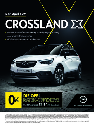 Zinsfreie Finanzierungsraten bei Opel.
