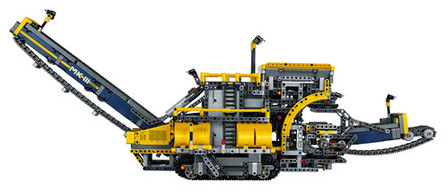 Zur mobilen Aufbereitungsanlage umgebauter Lego-Schaufelradbagger.