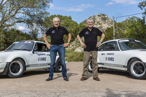 Zusammen mit Gérard Larrousse (links) und dem Team Porsche Heritage und Museum nahm Vic Elford 2017 noch einmal an der Tour de Corse teil.