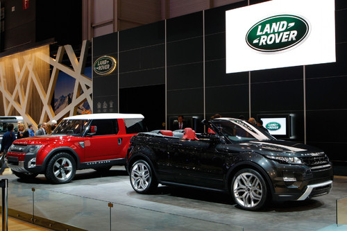 Zwei Studien auf einen Blick: Range Rover Evoque Cabrio und Land Rover DC100.