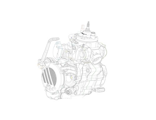 Zwei-Takt-Motor TPI von KTM mit Kraftstoffeinspritzung.