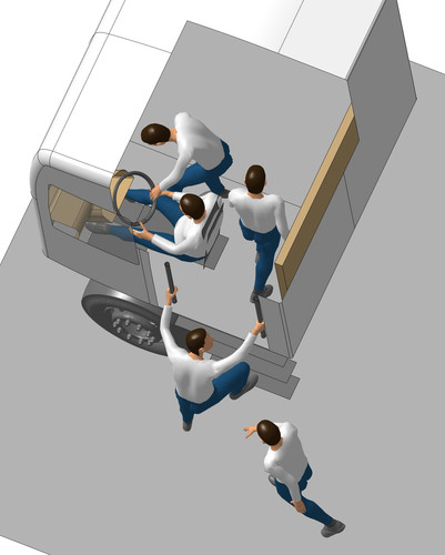 Daimler Trucks demonstriert auf der CeBIT 2015 an einem Mercedes-Benz Actros die virtuelle Tracking-Szene „Einsteigen ins Fahrerhaus“.