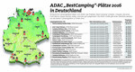 ADAC "Best-Camping"-Plätze 2016 in Deutschland.