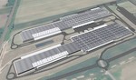 Audi will im Werk Györ Eurpoas größte Dach-Solaranlage errichten (Computergrafik).