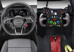 Cockpit-Ansicht Audi R8 und Audi R18 e-tron quattro.