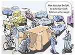 Comic "Aggression im Straßenverkehr".