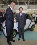 Daimler-Chef Dieter Zetsche (links) und Frankreichs Präsident Nicolas Sarkozy.