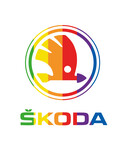 Das Skoda-Logo einmal nicht in traditionellem Grün, sondern in den Farben des Regenbogens als Symbol für Diversität und Gleichberechtigung.