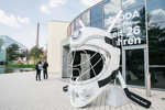 Der Skoda-Pavillon in der Autostadt im Zeichen Eishockey-WM.
