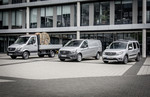 Fahrzeuge der Nutzfahrzeugsparte Mercedes-Benz Vans (v.l.): Sprinter, Vito und Citan.
