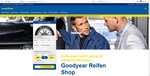 Goodyear-Internetseite für den Reifenverkauf an Endkunden.