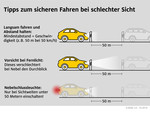 Infografik: Tipps zum Fahren bei schlechter Sicht. 